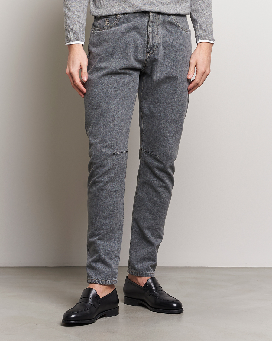 Hombres | Tapered fit | Brunello Cucinelli | Leisure Fit Jeans Grey Wash