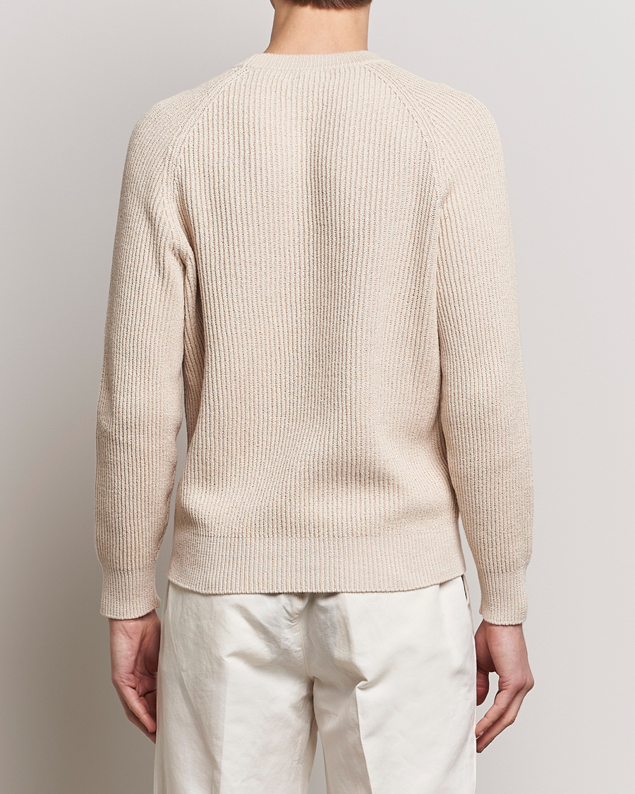 Hombres | Jerséis y prendas de punto | Brunello Cucinelli | Heavy Rib Stitch Crew Neck Light Beige