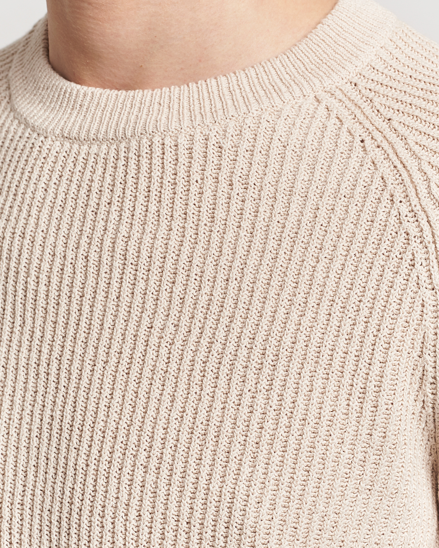 Hombres | Jerséis y prendas de punto | Brunello Cucinelli | Heavy Rib Stitch Crew Neck Light Beige