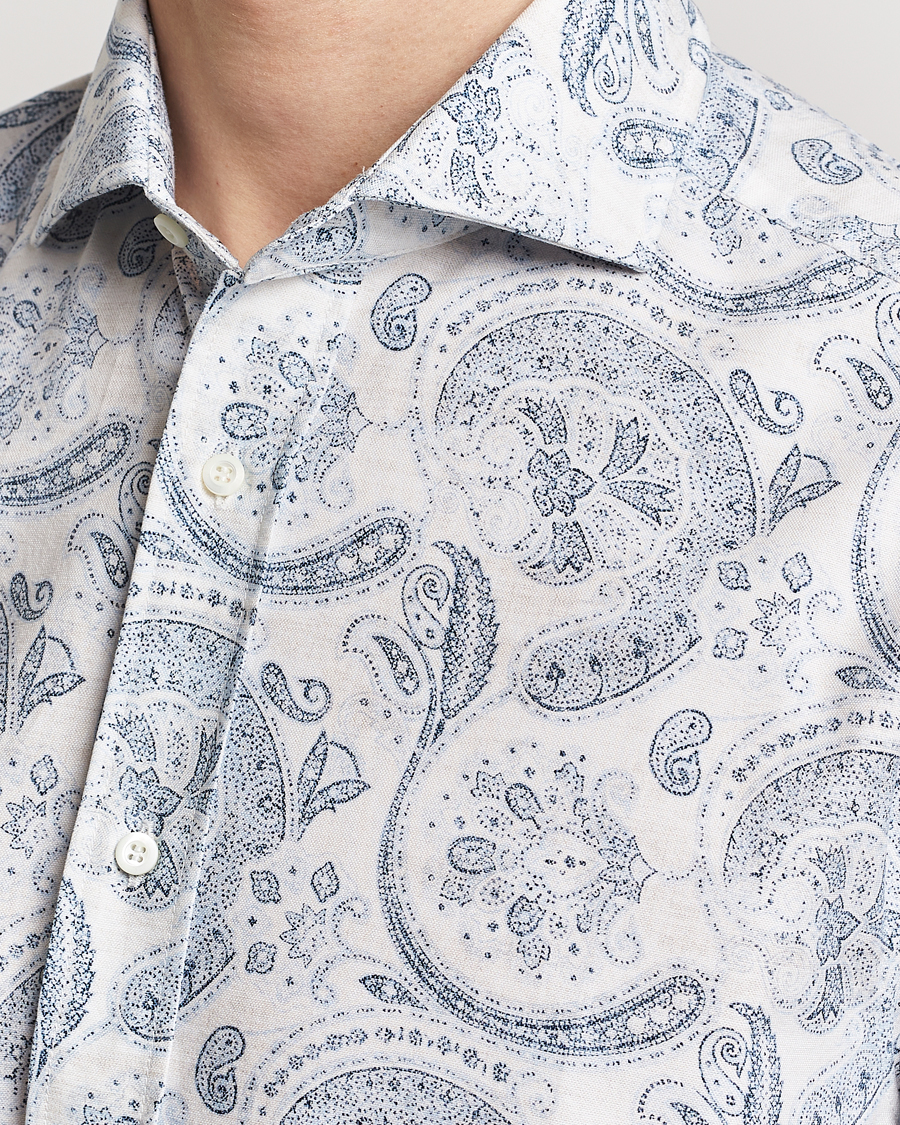 Hombres | Camisas | Brunello Cucinelli | Slim Fit Paisley Shirt Light Blue