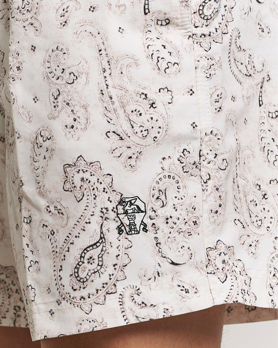 Hombres | Bañadores | Brunello Cucinelli | Paisley Swim Trunks Light Beige