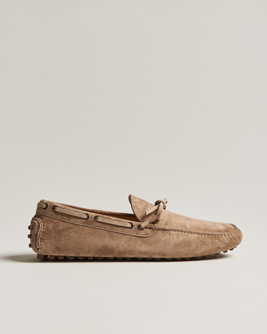 Hombres | Brunello Cucinelli Laced Carshoe Beige Suede | Brunello Cucinelli | Laced Carshoe Beige Suede