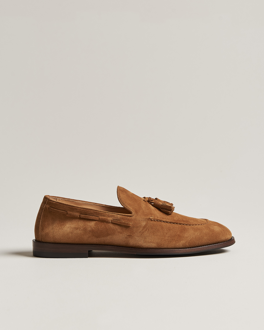 Hombres | Brunello Cucinelli Tassel Loafer Whiskey Suede | Brunello Cucinelli | Tassel Loafer Whiskey Suede