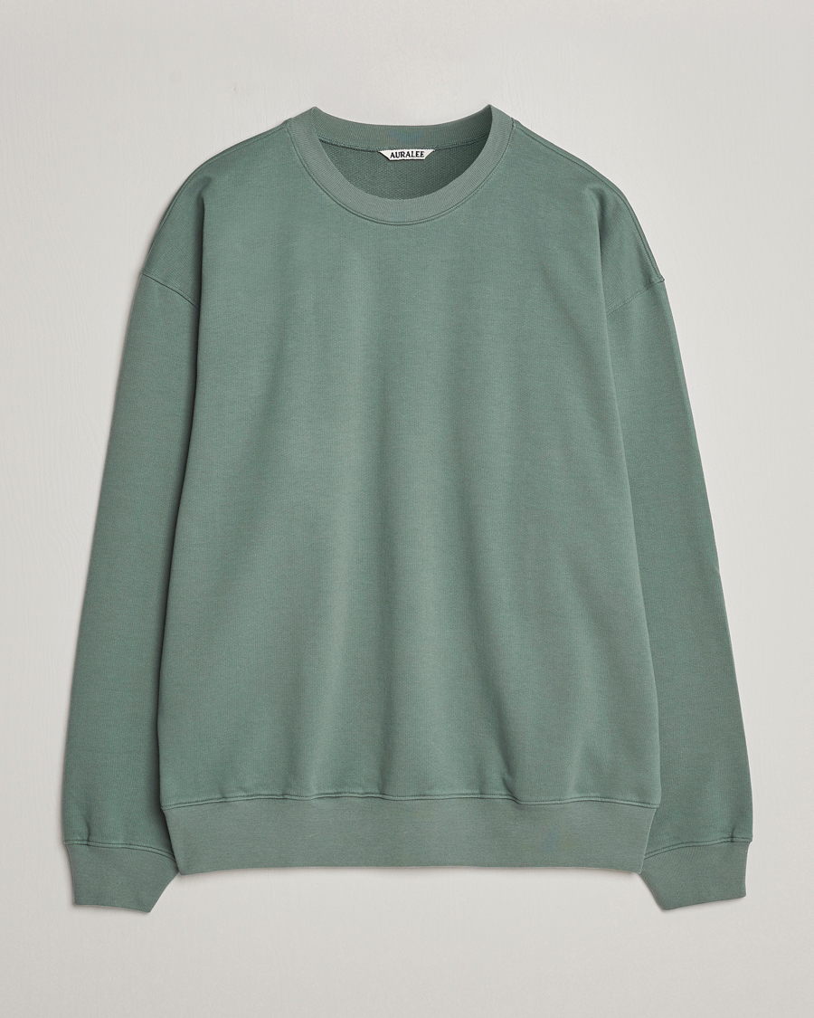 Hombres | Jerséis y prendas de punto | Auralee | Super High Gauze Sweatshirt Dustry Green