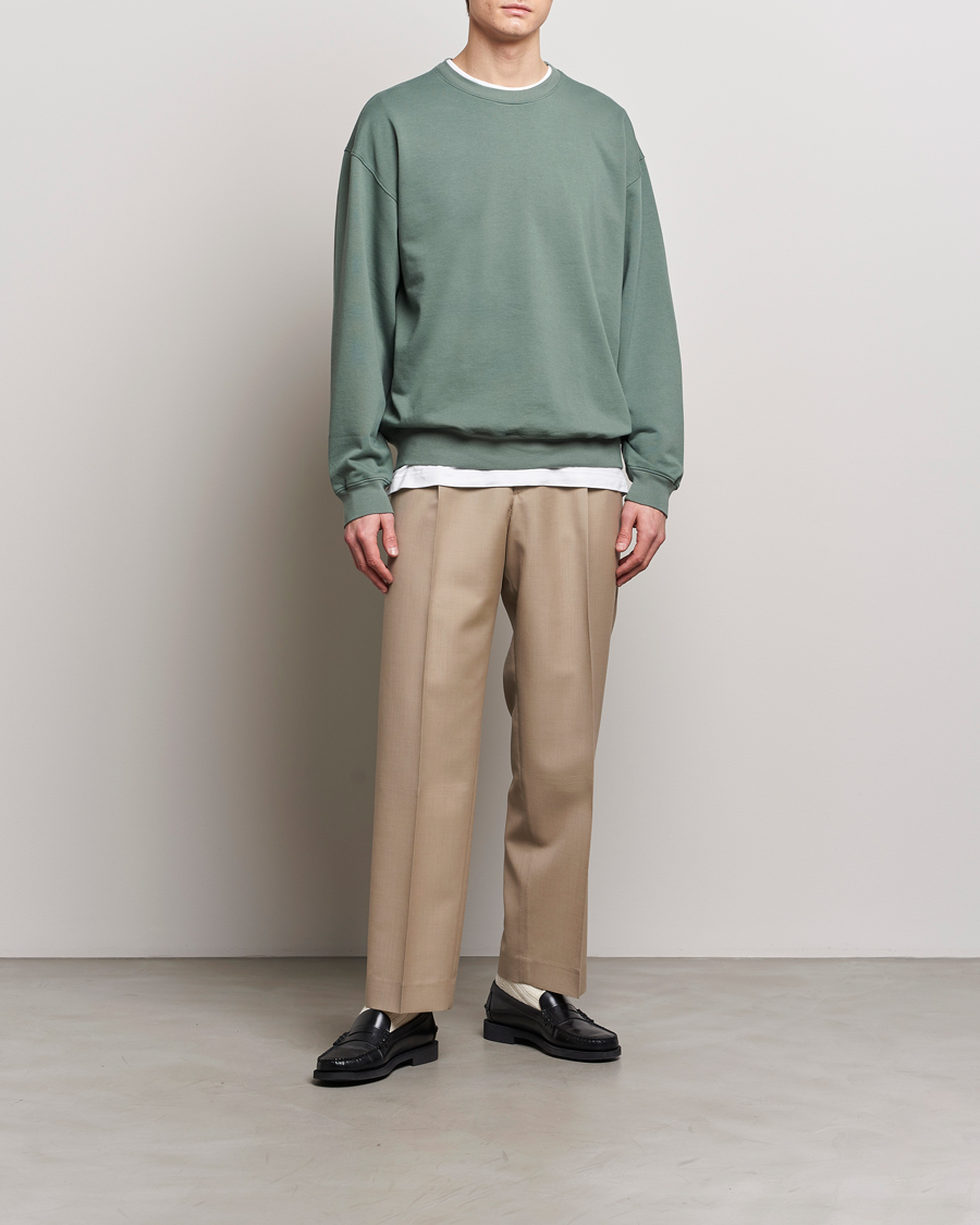 Hombres | Jerséis y prendas de punto | Auralee | Super High Gauze Sweatshirt Dustry Green
