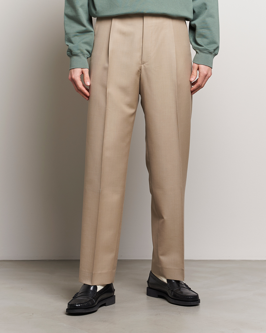 Hombres | Pantalones | Auralee | Tropical Wool/Mohair Slacks Beige