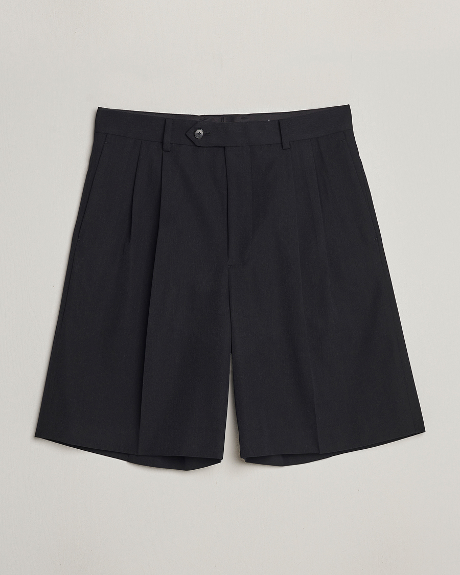 Hombres | Pantalones cortos | Auralee | Light Wool Gabardine Shorts Black