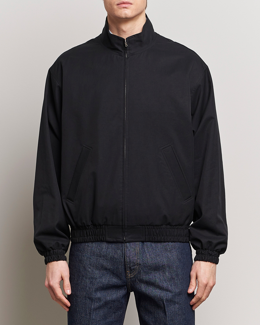 Hombres |  | Auralee | Washed Silk Chambray Blouson Black