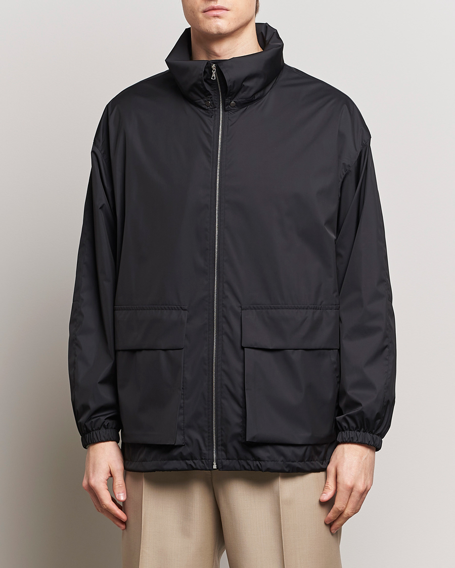 Hombres | Abrigos y chaquetas | Auralee | Polyester Satin Zip Jacket Black