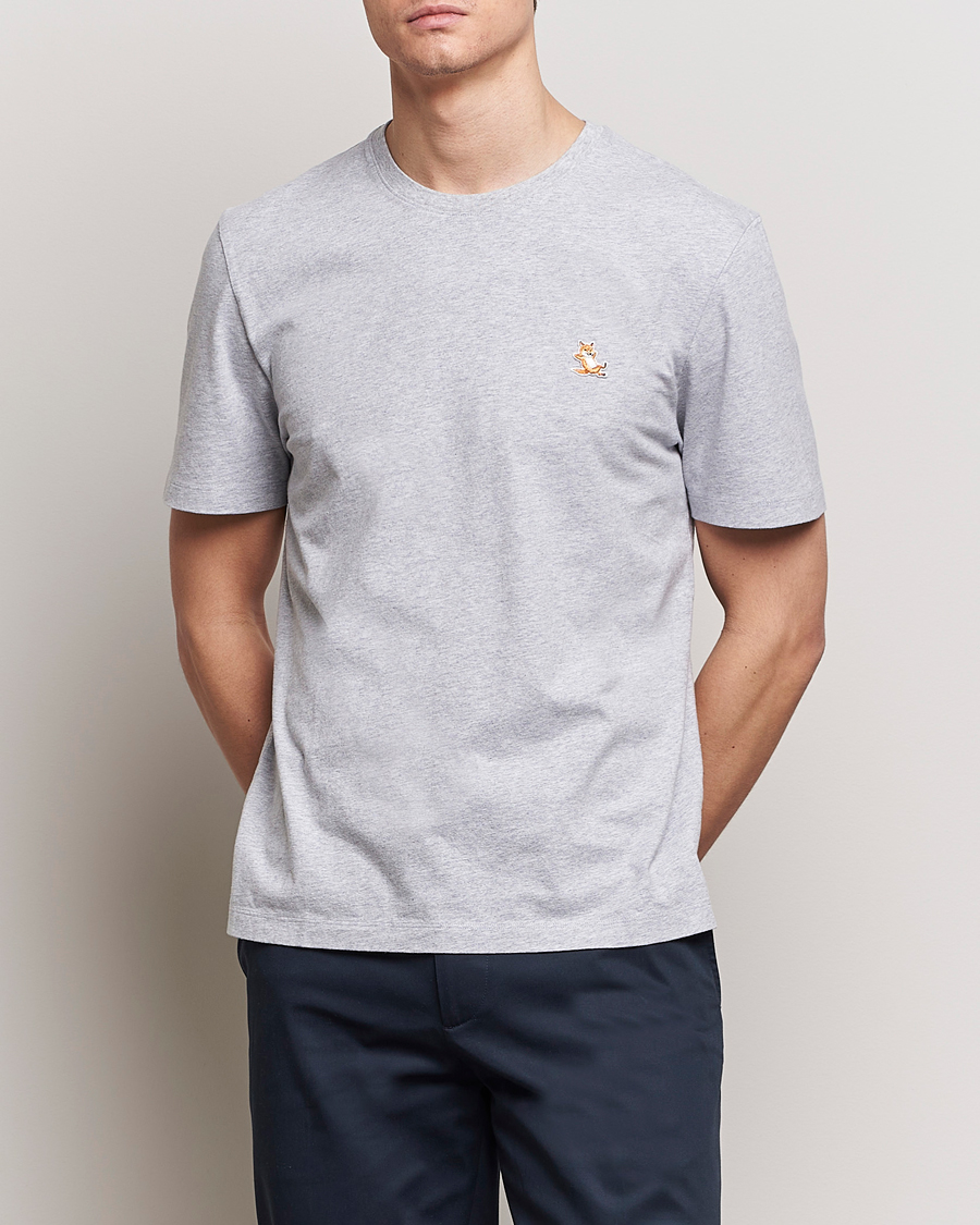 Hombres | Camisetas | Maison Kitsuné | Chillax Fox T-Shirt Light Grey Melange