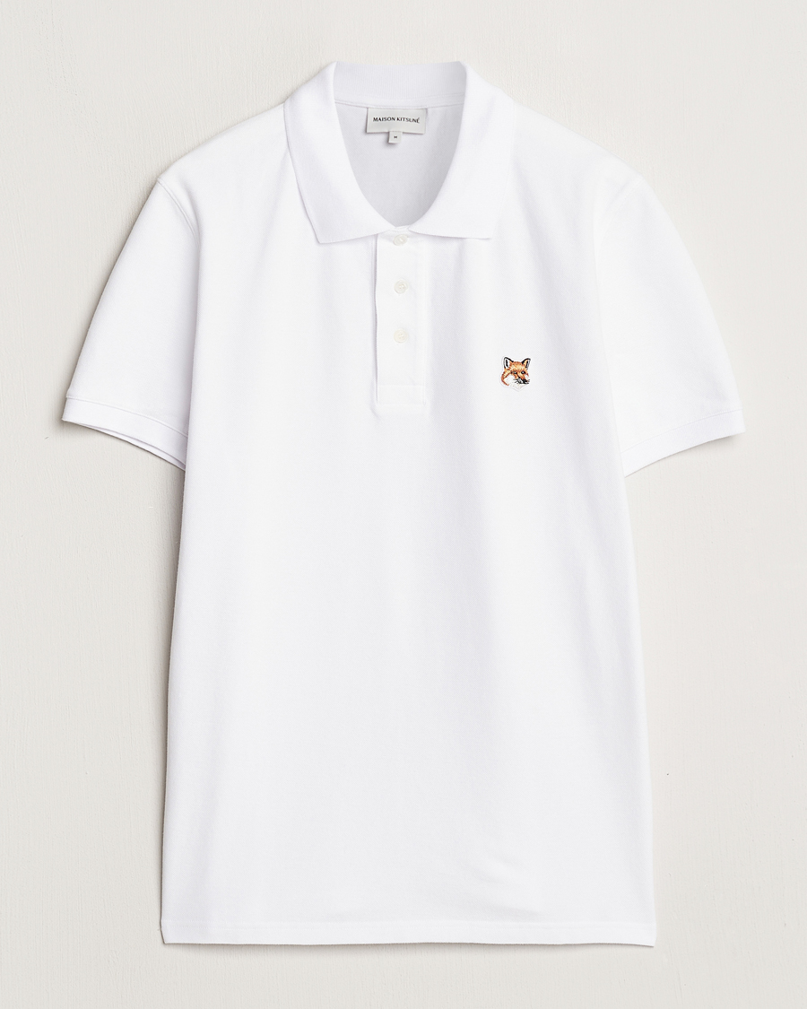 Hombres | Polos | Maison Kitsuné | Fox Head Polo White
