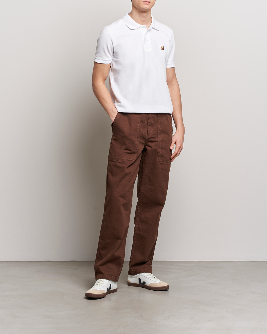 Hombres | Polos | Maison Kitsuné | Fox Head Polo White