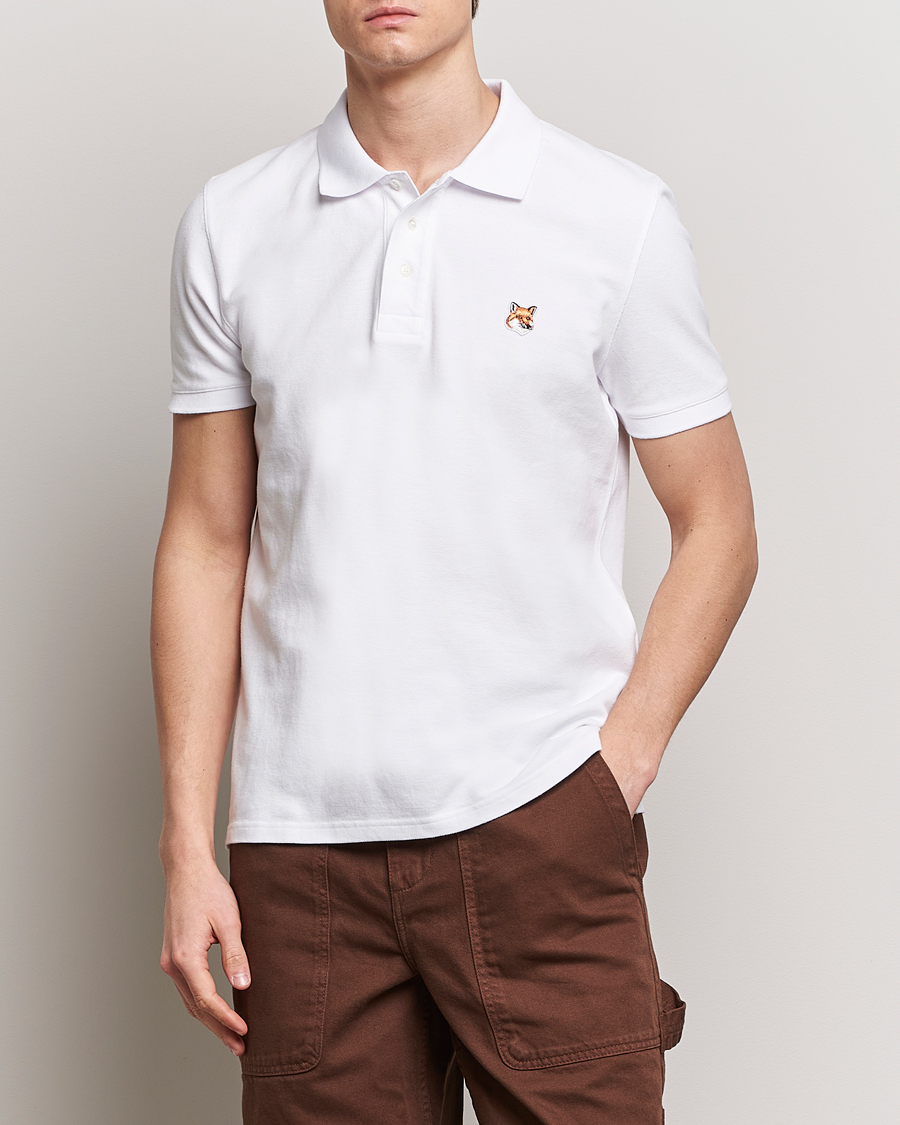 Hombres | Polos | Maison Kitsuné | Fox Head Polo White