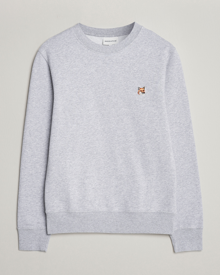 Hombres | Jerséis y prendas de punto | Maison Kitsuné | Fox Head Sweatshirt Light Grey Melange