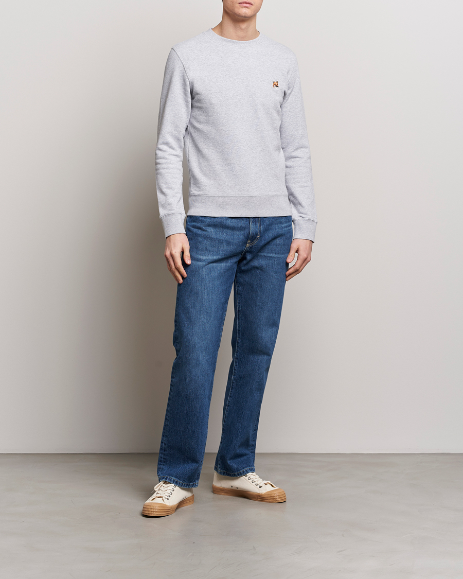 Hombres | Jerséis y prendas de punto | Maison Kitsuné | Fox Head Sweatshirt Light Grey Melange