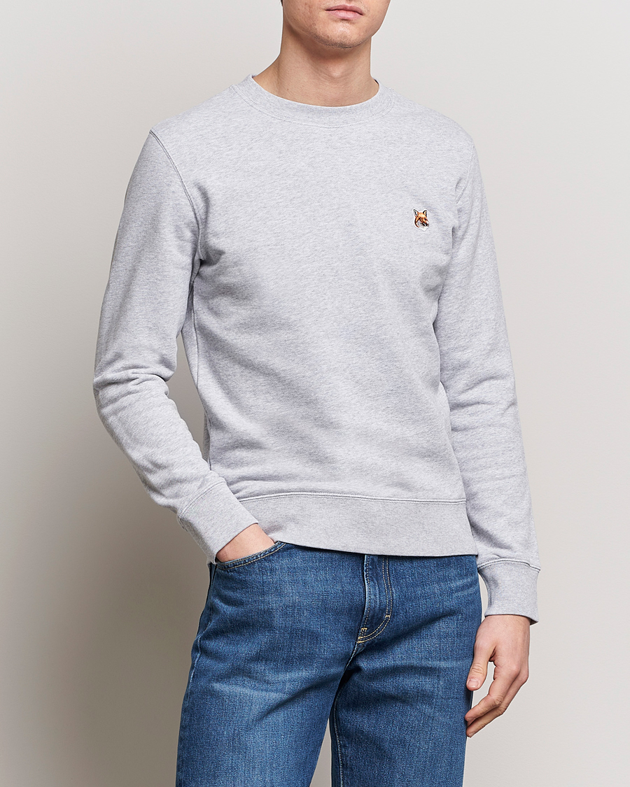 Hombres | Ropa | Maison Kitsuné | Fox Head Sweatshirt Light Grey Melange