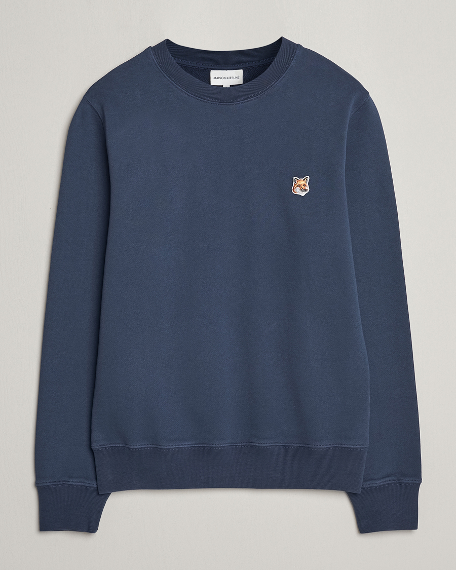 Hombres | Jerséis y prendas de punto | Maison Kitsuné | Fox Head Sweatshirt Ink Blue