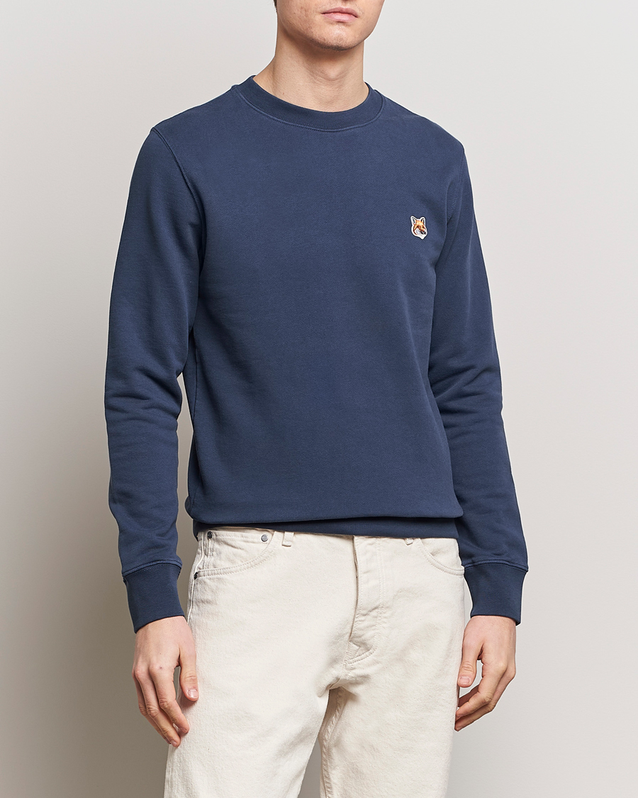Hombres | Jerséis y prendas de punto | Maison Kitsuné | Fox Head Sweatshirt Ink Blue