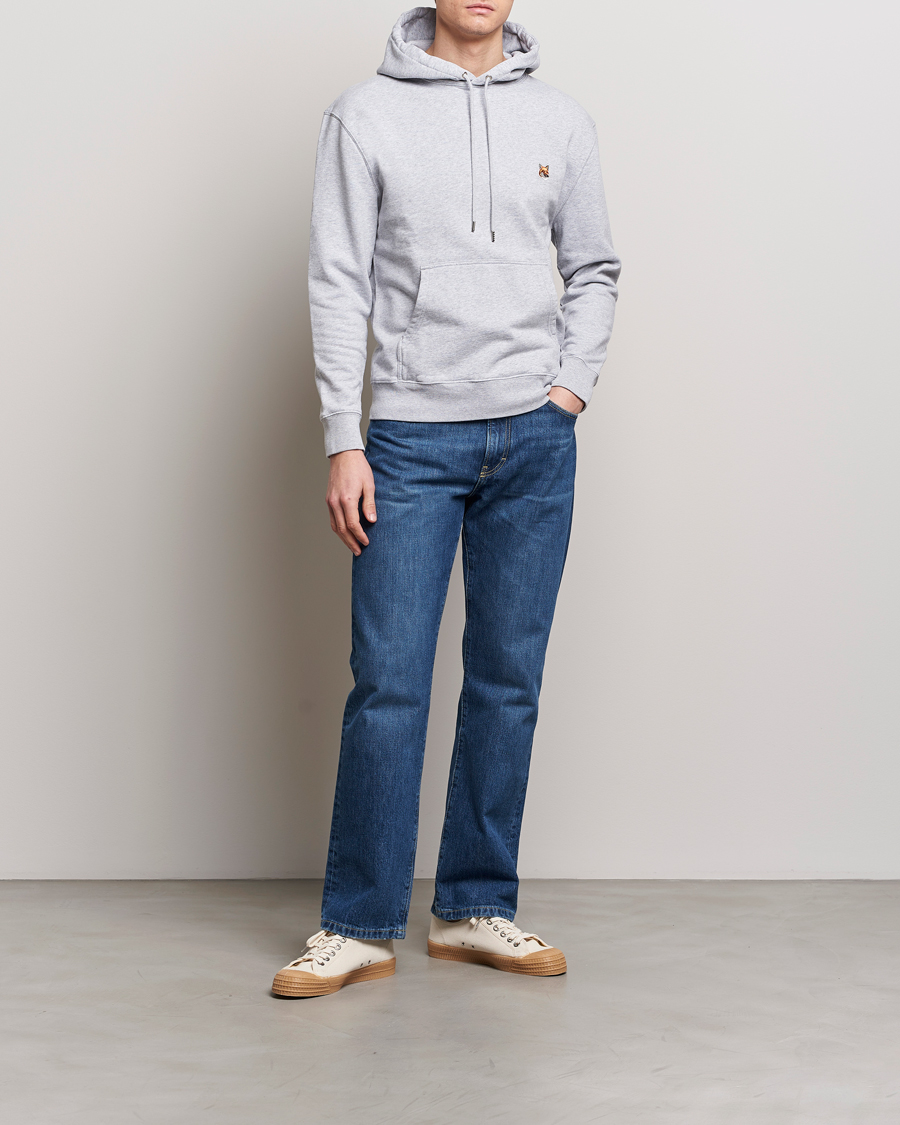 Hombres | Jerséis y prendas de punto | Maison Kitsuné | Fox Head Hoodie Light Grey Melange
