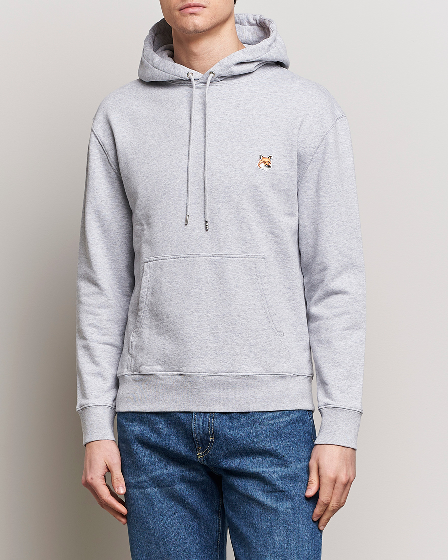 Hombres | Jerséis y prendas de punto | Maison Kitsuné | Fox Head Hoodie Light Grey Melange