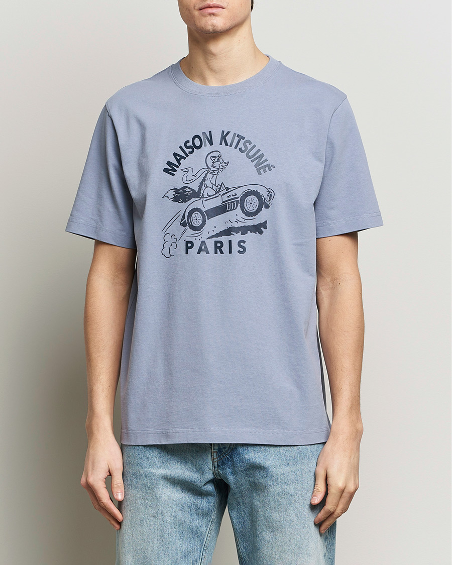 Hombres | Camisetas de manga corta | Maison Kitsuné | Racing Fox T-Shirt Duster Blue