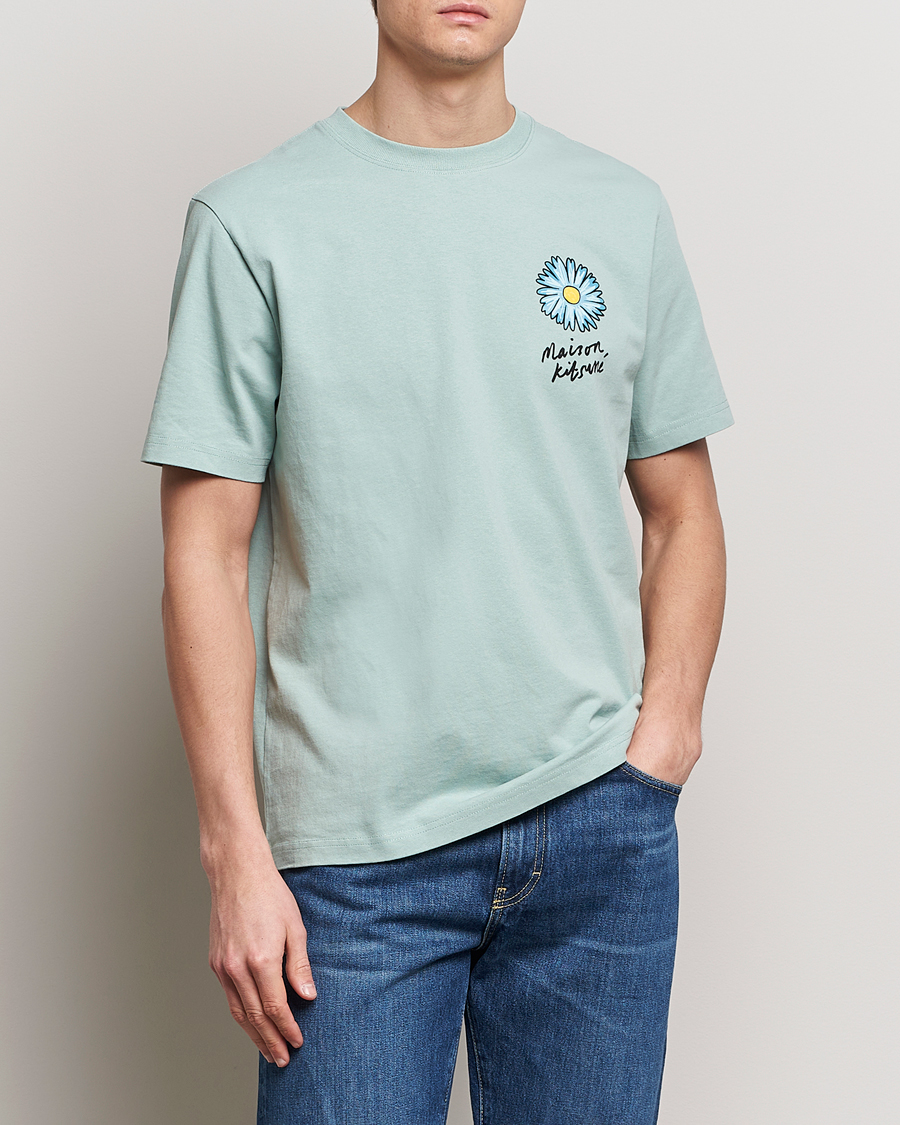 Hombres | Camisetas | Maison Kitsuné | Floating Flower T-Shirt Seafoam Blue