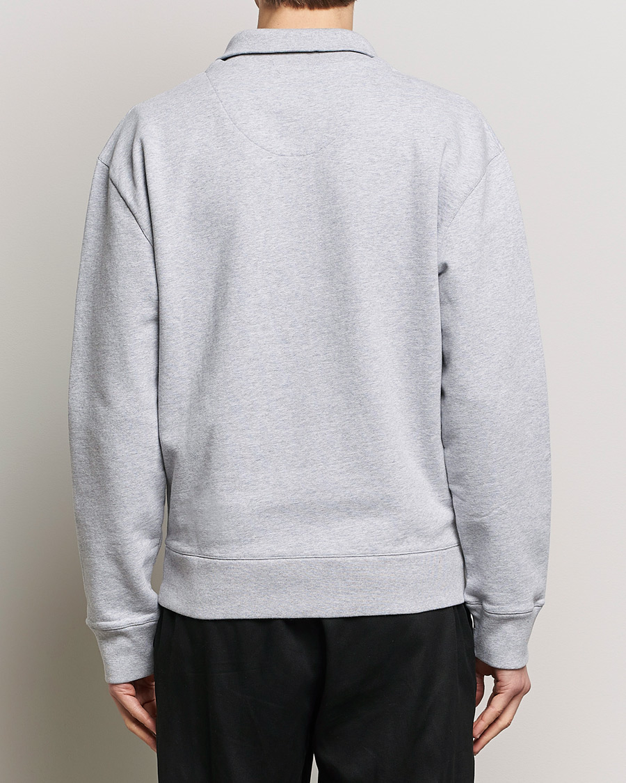 Hombres | Jerséis y prendas de punto | Maison Kitsuné | Fox Head Half Zip Sweatshirt Light Grey Melange