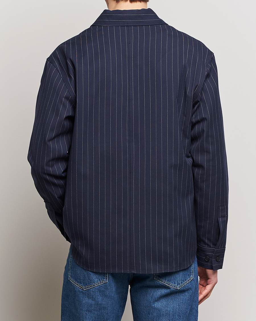 Hombres | Abrigos y chaquetas | Maison Kitsuné | Pinstriped Overshirt Navy