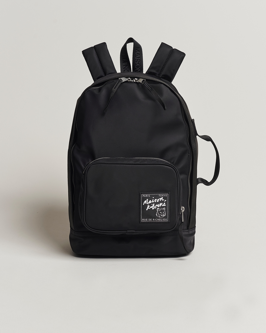 Hombres | Maison Kitsuné The Traveller Backpack Black | Maison Kitsuné | The Traveller Backpack Black