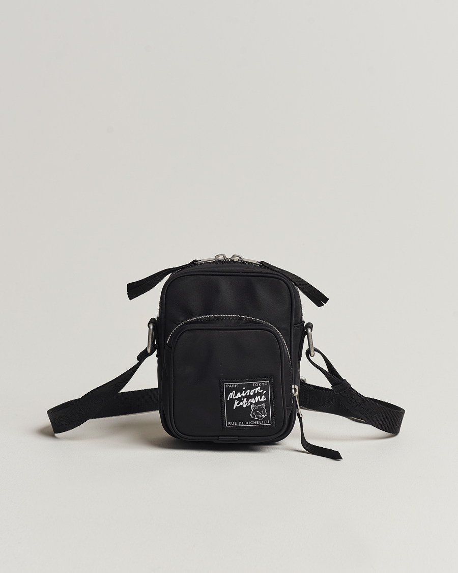 Hombres | Maison Kitsuné The Traveller Crossbody Pouch Black | Maison Kitsuné | The Traveller Crossbody Pouch Black