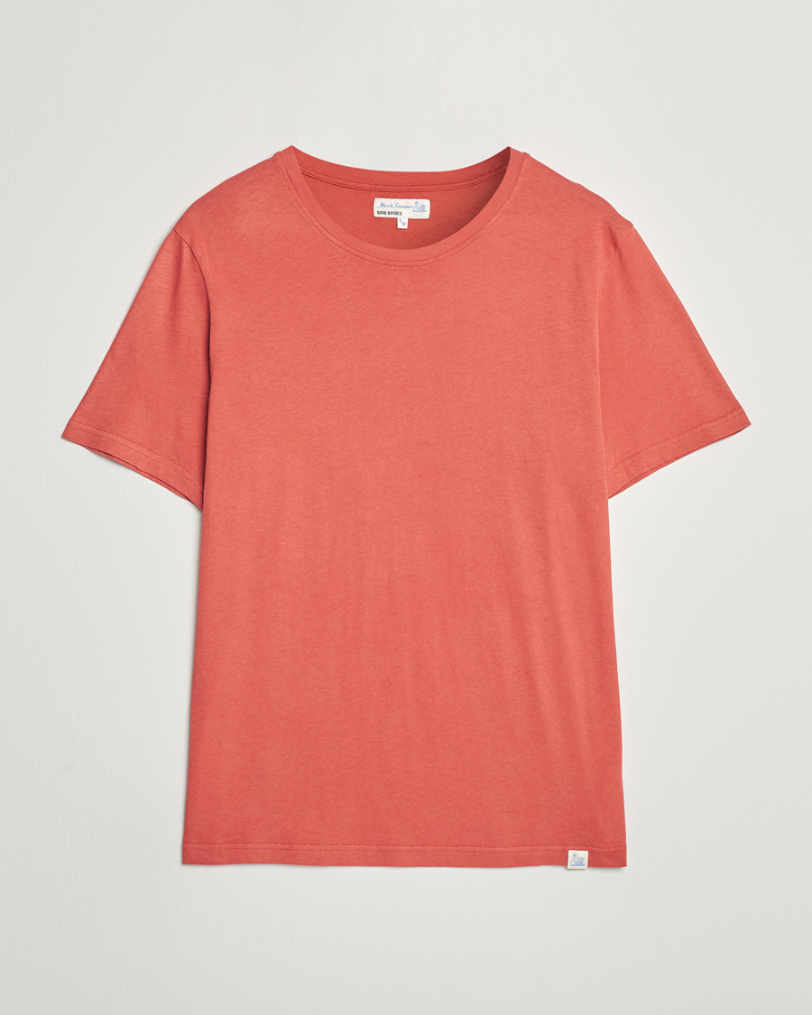 Hombres | Camisetas | Merz b. Schwanen | Organic Cotton Washed Crew Neck T-Shirt Newman Red