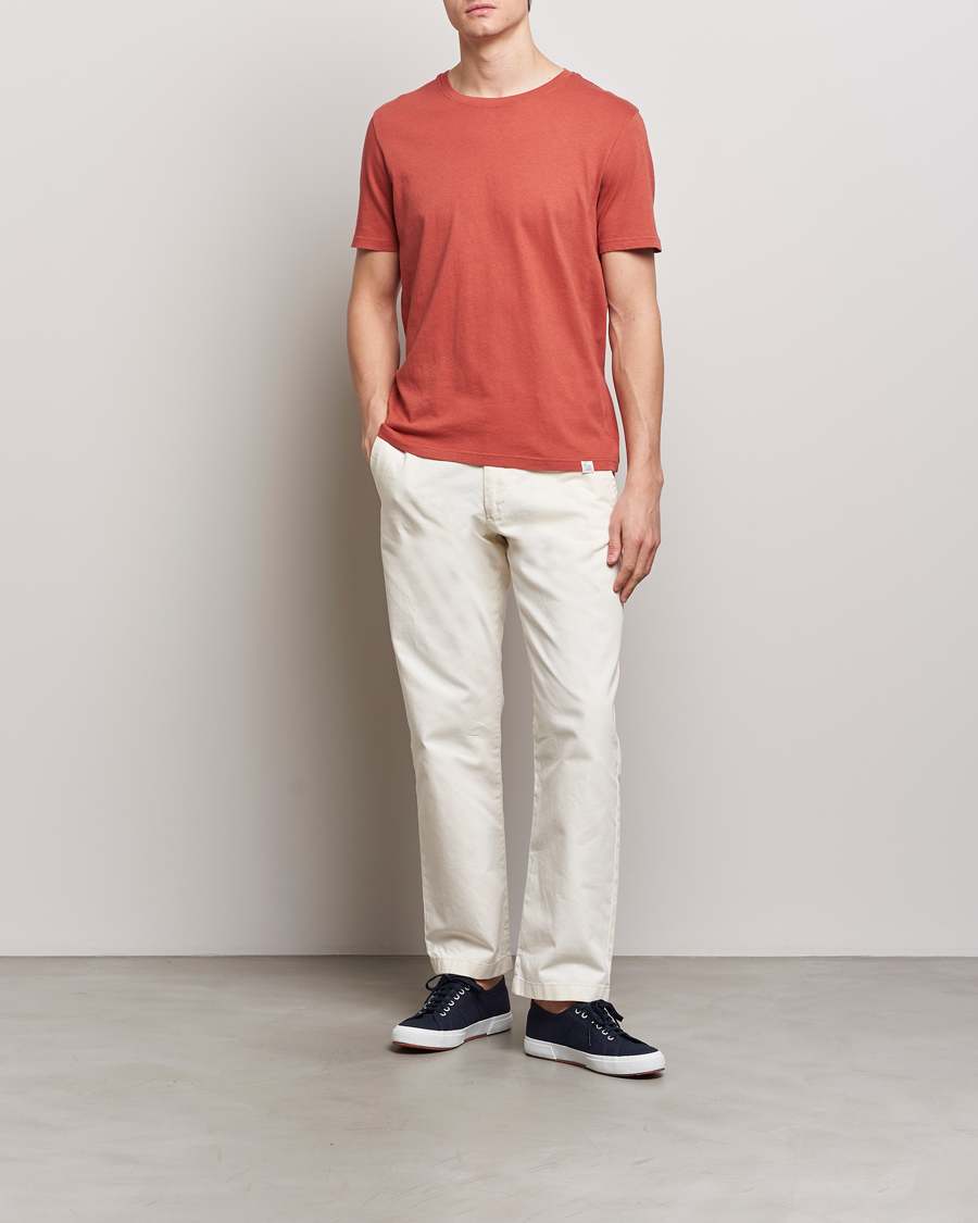 Hombres | Camisetas | Merz b. Schwanen | Organic Cotton Washed Crew Neck T-Shirt Newman Red