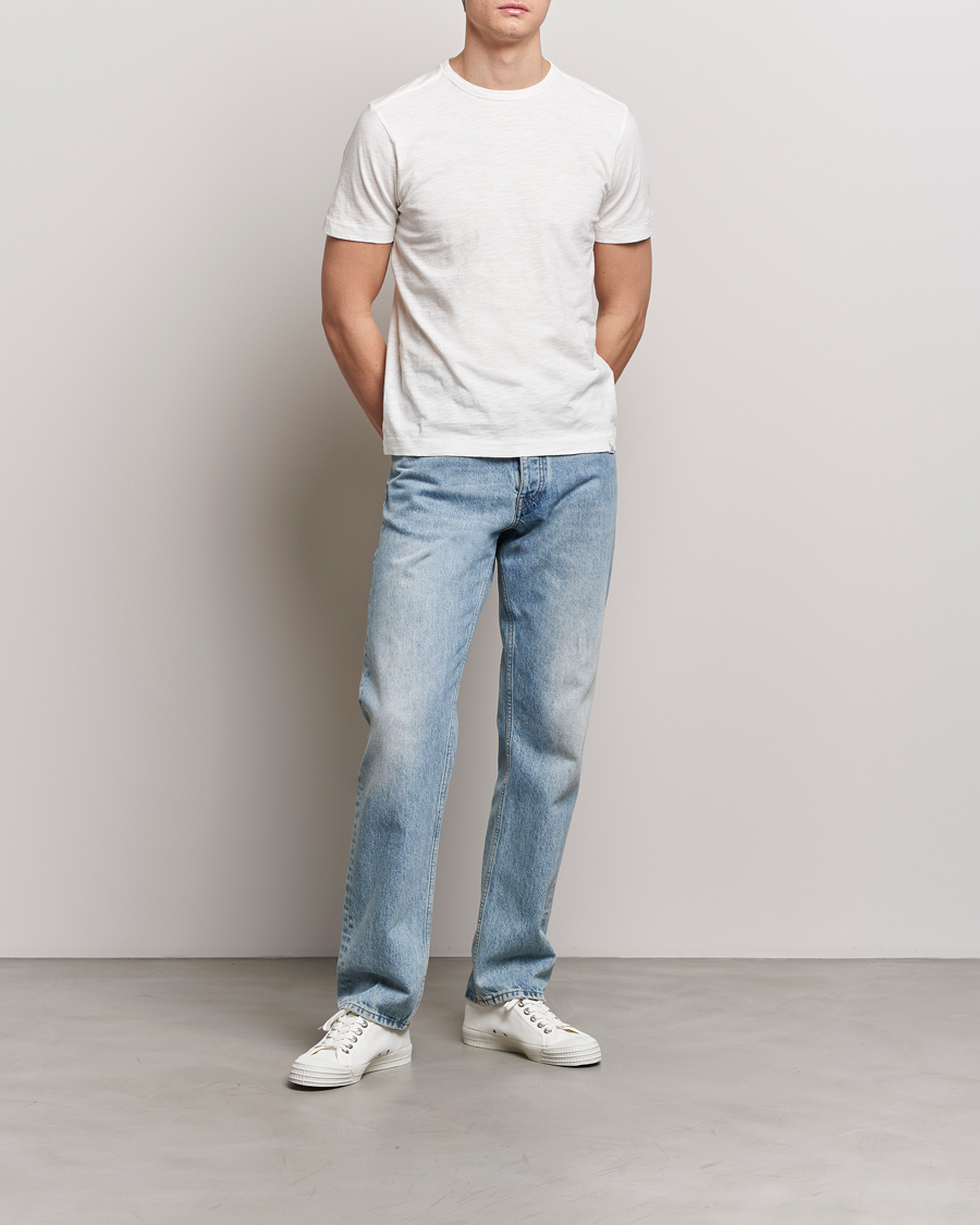 Hombres | Camisetas | Merz b. Schwanen | Organic Pima Cotton Slub Crew Neck T-Shirt White