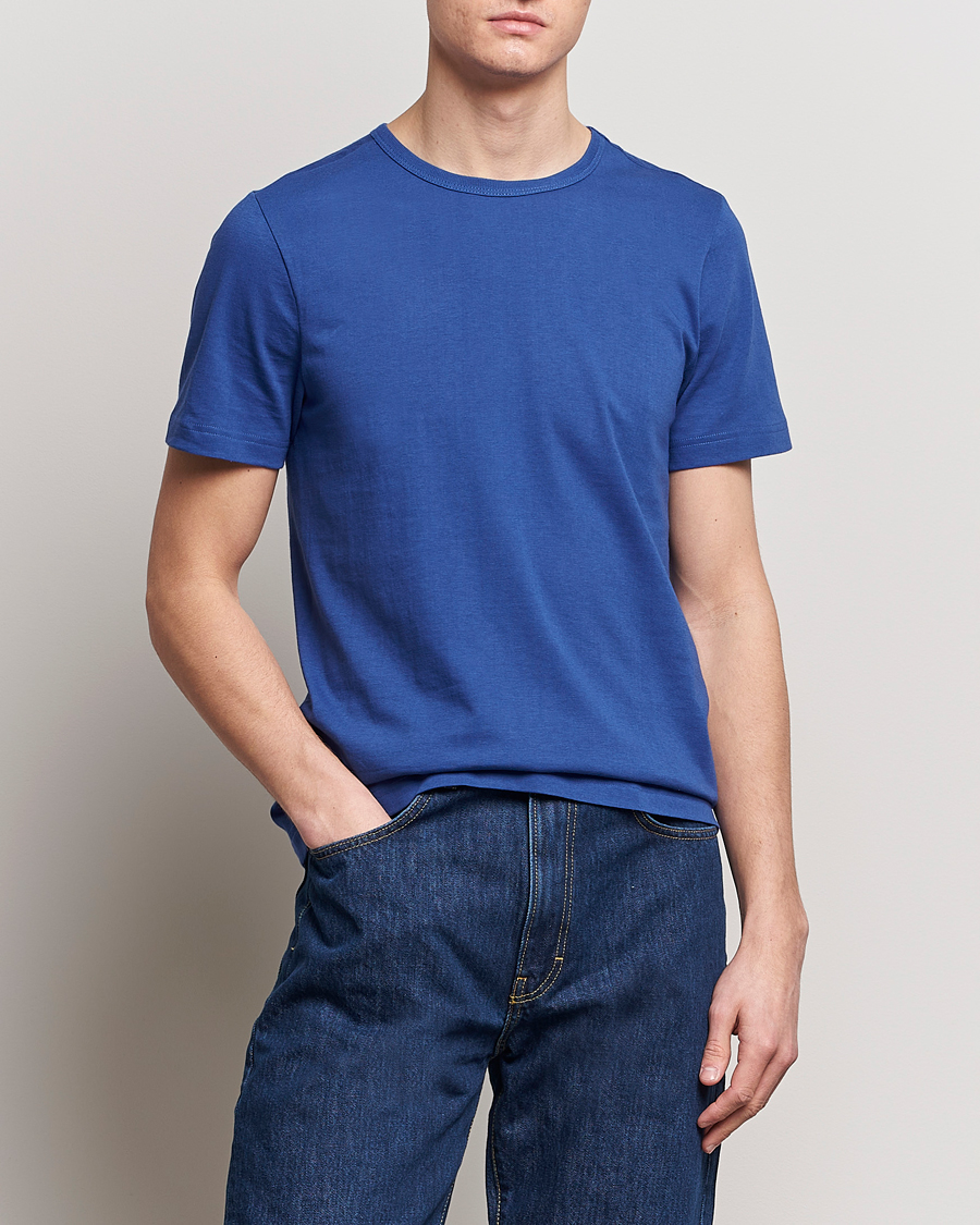 Hombres | Merz b. Schwanen | Merz b. Schwanen | 1950s Classic Loopwheeled T-Shirt Vintage Blue