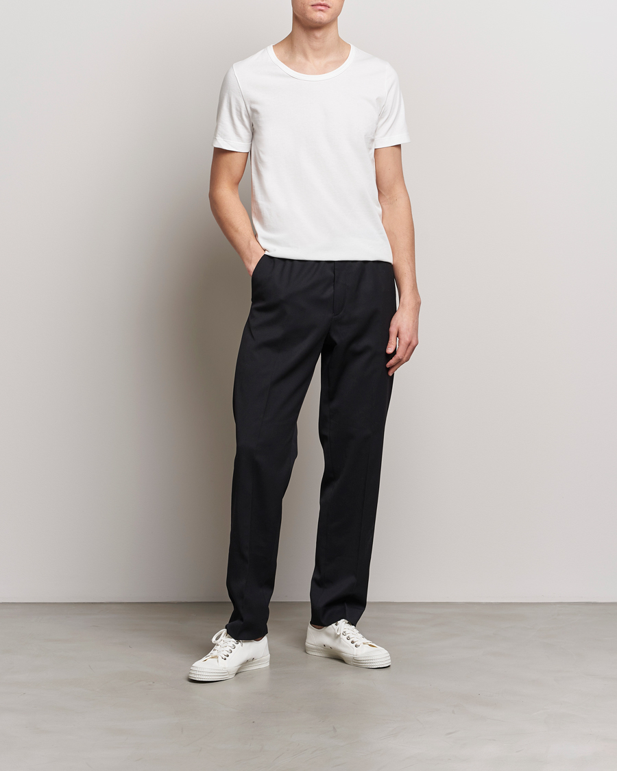 Hombres | Camisetas | Merz b. Schwanen | 1970s Classic Loopwheeled V-Neck T-Shirt White