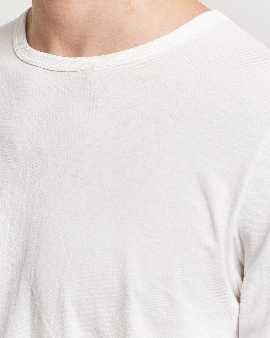 Hombres | Camisetas | Merz b. Schwanen | 1950s Classic Loopwheeled Longsleeve T-Shirt White