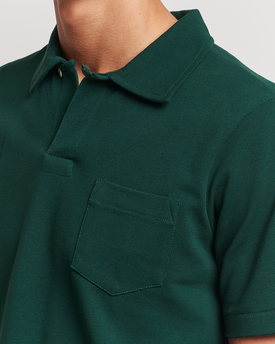 Hombres | Polos | Merz b. Schwanen | Organic Cotton Washed Polo Classic Green