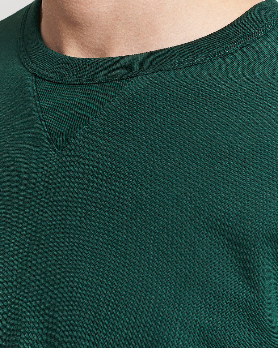 Hombres | Jerséis y prendas de punto | Merz b. Schwanen | Organic Cotton Crew Neck Sweatshirt Classic Green