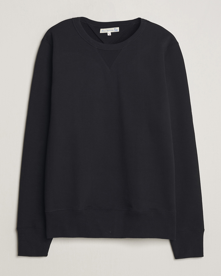Hombres | Jerséis y prendas de punto | Merz b. Schwanen | Organic Cotton Crew Neck Sweatshirt Black