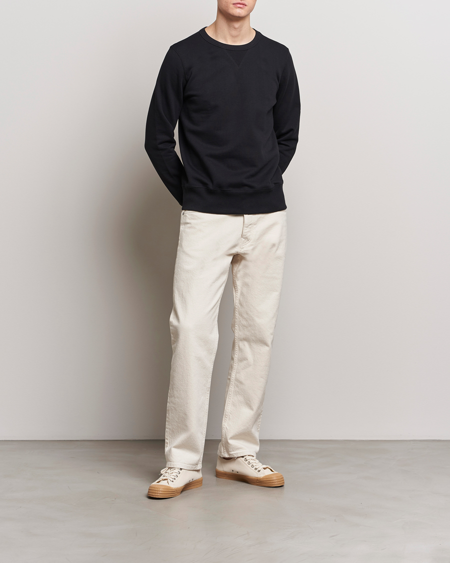 Hombres | Jerséis y prendas de punto | Merz b. Schwanen | Organic Cotton Crew Neck Sweatshirt Black