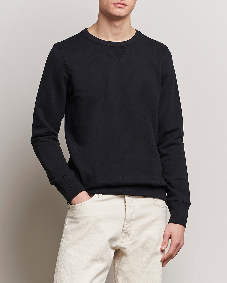 Hombres | Jerséis y prendas de punto | Merz b. Schwanen | Organic Cotton Crew Neck Sweatshirt Black