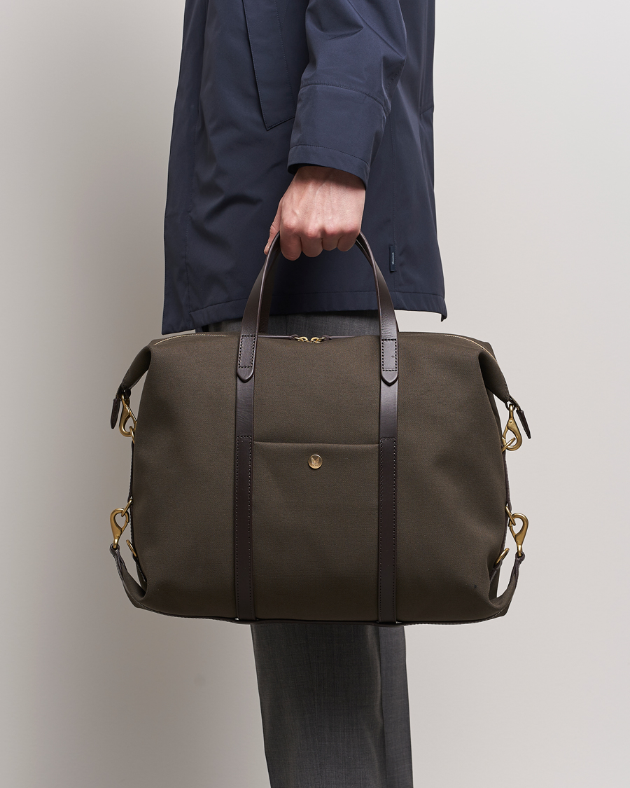 Men | Weekend Bags | Mismo | M/S Utility Nylon Duffle Bag Army/Dark Brown