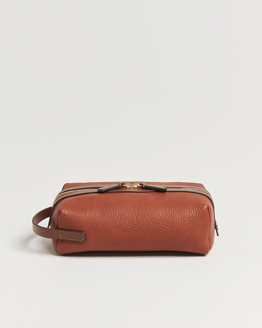 Hombres | Bolsos | Mismo | Groom Pebbled Leather Washbag Tabac/Cuoio