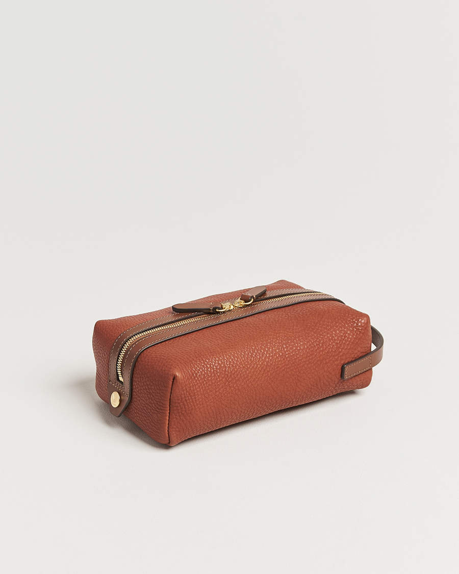 Hombres | Bolsos | Mismo | Groom Pebbled Leather Washbag Tabac/Cuoio