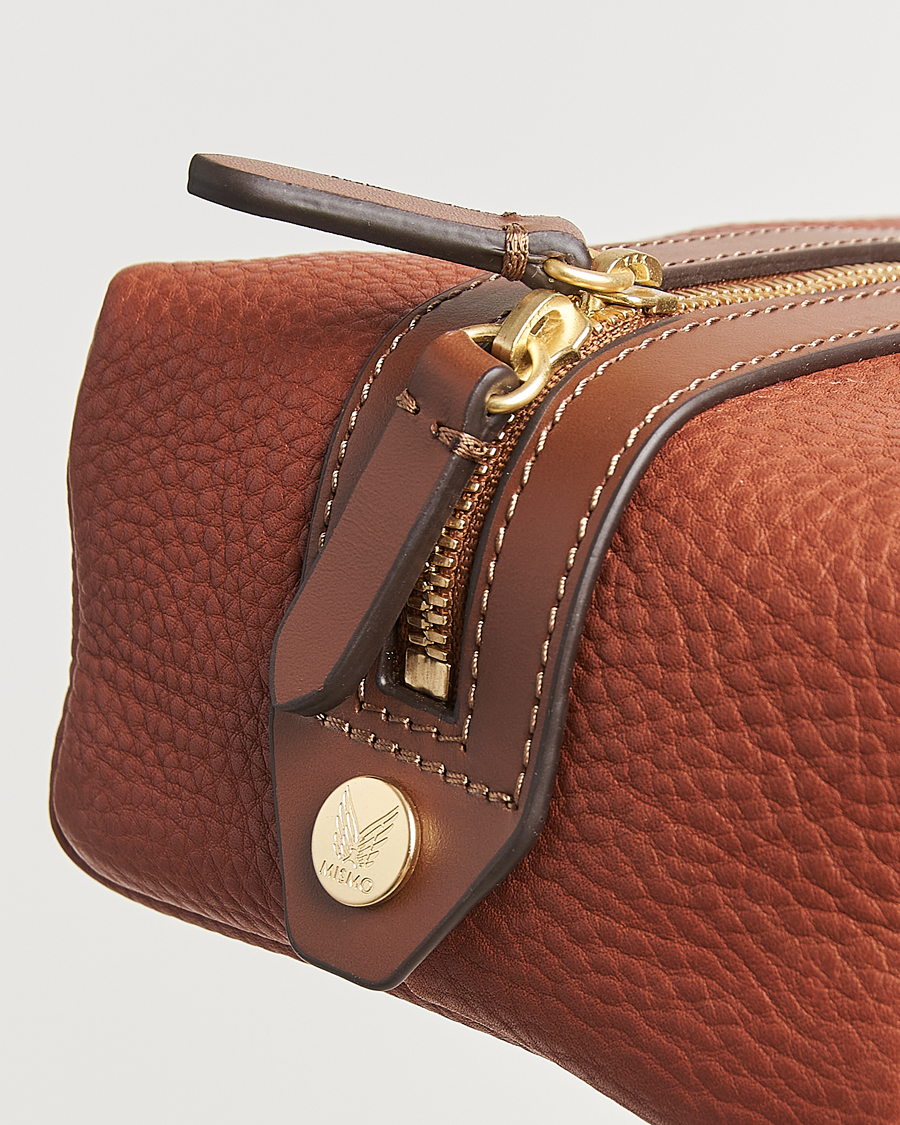 Hombres | Bolsos | Mismo | Groom Pebbled Leather Washbag Tabac/Cuoio