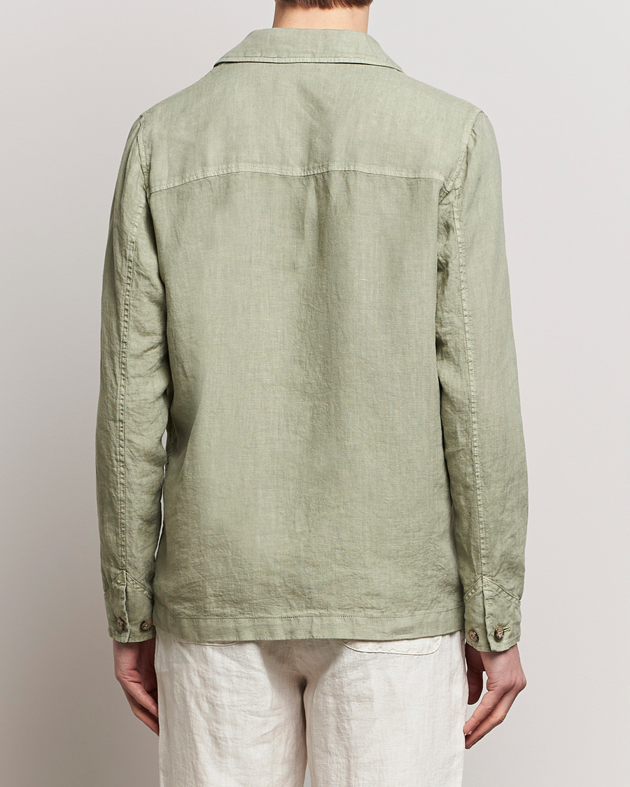 Hombres | Camisas | Altea | Linen Shirt Jacket Olive
