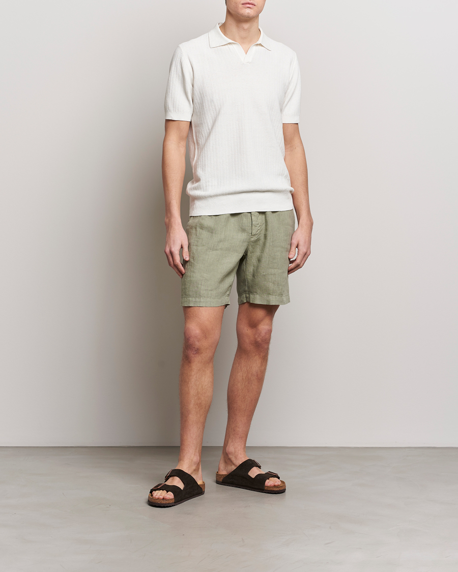 Hombres | Pantalones cortos | Altea | Linen Drawstring Shorts Olive