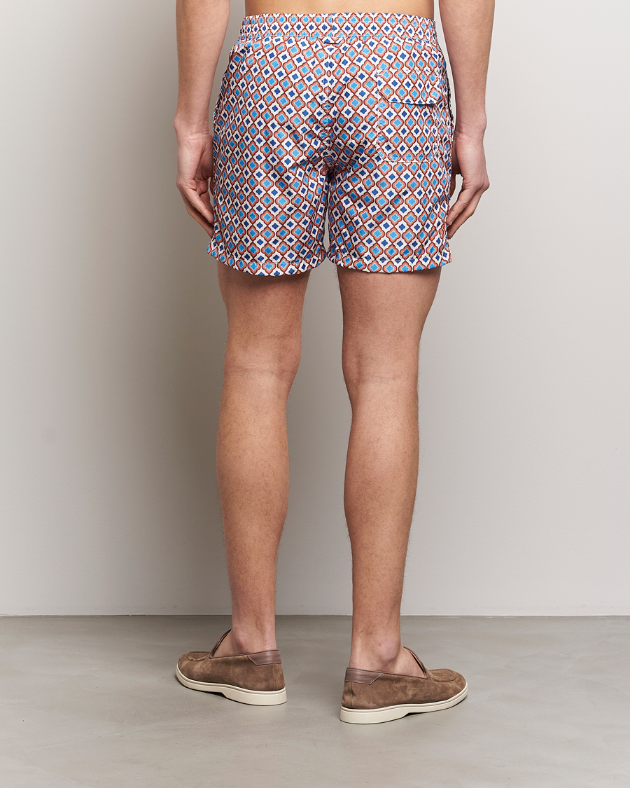 Hombres | Bañadores | Altea | Printed Swim Shorts Blue/Orange