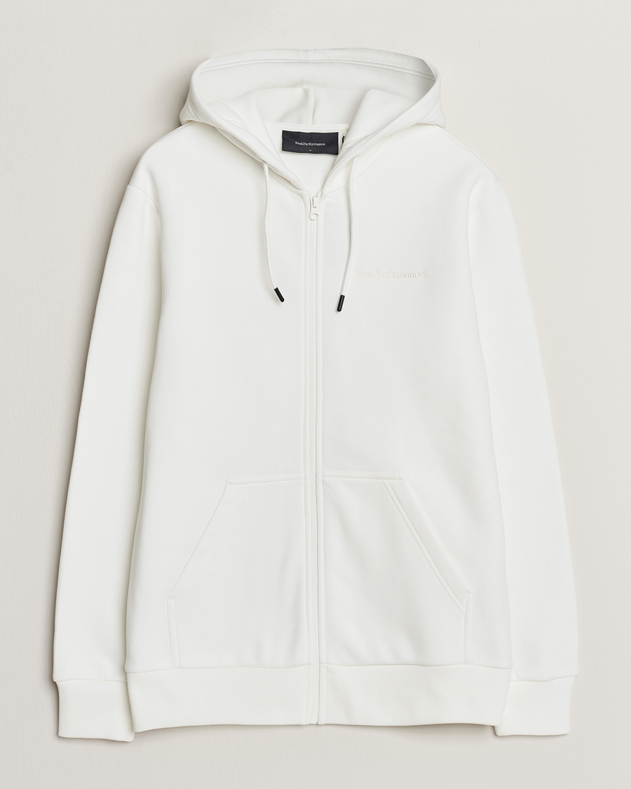 Hombres | Jerséis y prendas de punto | Peak Performance | Original Logo Full Zip Hoodie Off White