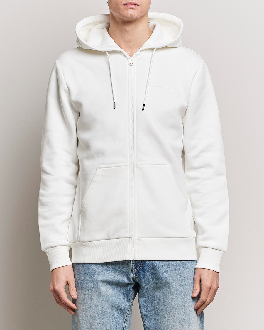 Hombres | Jerséis y prendas de punto | Peak Performance | Original Logo Full Zip Hoodie Off White